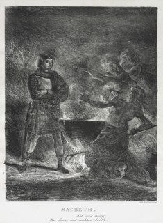 Macbeth Consulting the Witches, 1825. Eugène Delacroix (French, 1798-1863). Lithograph; image: 32.2