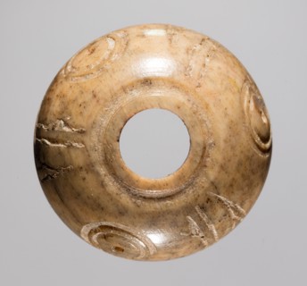 Spindle Whorl, 700s - 900s. Iran, early Islamic period, 8th - 10th century. Bone, incised; overall: