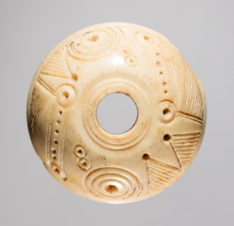 Spindle Whorl, 700s - 900s. Iran, early Islamic period, 8th - 10th century. Bone, incised; overall: