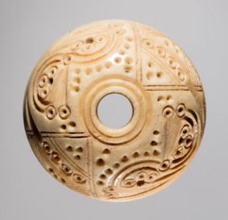 Spindle Whorl, 700s - 900s. Iran, early Islamic period, 8th - 10th century. Bone, incised; overall: