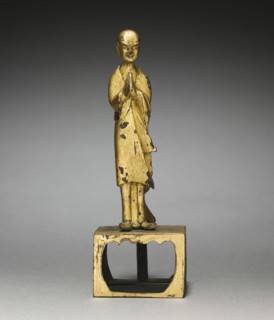 Adoring Monk, early 500s. China, Northern Wei dynasty (386-534). Gilt bronze; overall: 14.9 cm (5