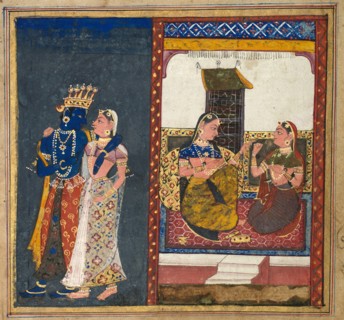 Radha and Krishna Embracing, Leaf from a Gita Govinda, c. 1650. India, Deccan, Aurangabad (?), 17th