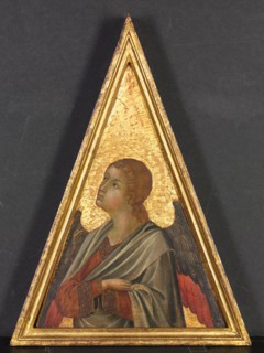 Pinnacle with Angel (pair), c. 1340. Circle of Niccolò di Segna (Italian). Tempera and gold on wood
