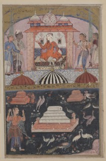 Page from Tales of a Parrot (Tuti-nama): First night: The merchant hears of his wife’s