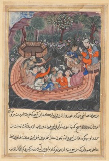 Page from Tales of a Parrot (Tuti-nama): Forty-eighth night: The young man of Baghdad reveals his