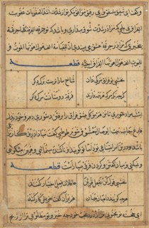 Page from Tales of a Parrot (Tuti-nama): text page, c. 1560. India, Mughal, Reign of Akbar, 16th