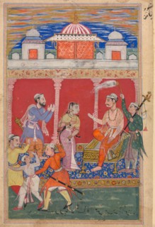 Page from Tales of a Parrot (Tuti-nama): text page, c. 1560. India, Mughal, Reign of Akbar, 16th