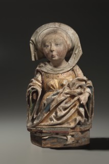 Female Bust, c. 1470-1500. Austria, 15th century. Painted and gilded lindenwood; without base: 47