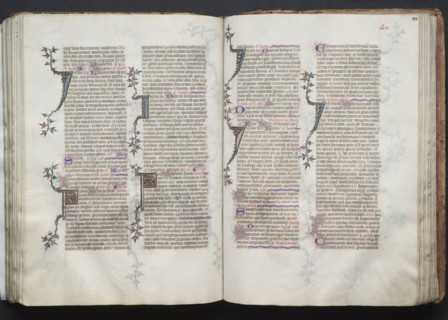 The Gotha Missal:  Fol. 101r, Text, c. 1375. And workshop Master of the Boqueteaux (French). Ink,