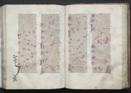 The Gotha Missal:  Fol. 104r, Text, c. 1375. And workshop Master of the Boqueteaux (French). Ink,