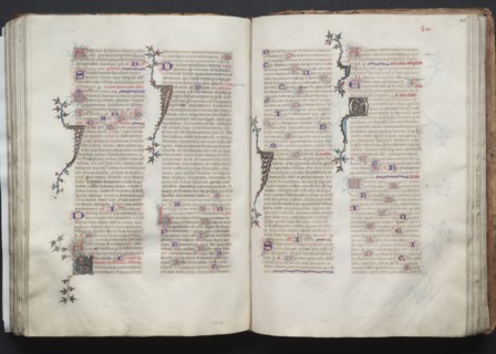 The Gotha Missal:  Fol. 106r, Text, c. 1375. And workshop Master of the Boqueteaux (French). Ink,
