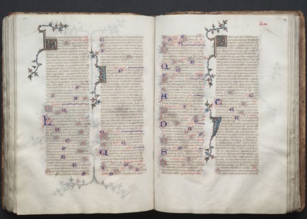 The Gotha Missal:  Fol. 108v, Text, c. 1375. And workshop Master of the Boqueteaux (French). Ink,