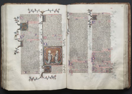 The Gotha Missal:  Fol. 114v, St. Peter and Paul, c. 1375. And workshop Master of the Boqueteaux
