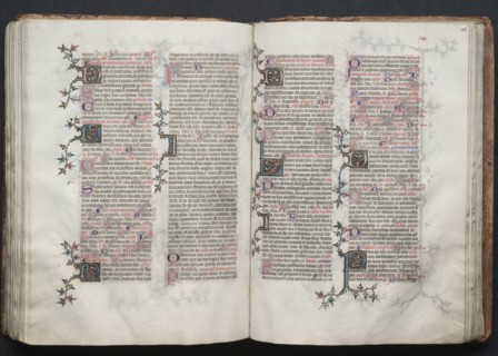 The Gotha Missal:  Fol. 116r, Text, c. 1375. And workshop Master of the Boqueteaux (French). Ink,