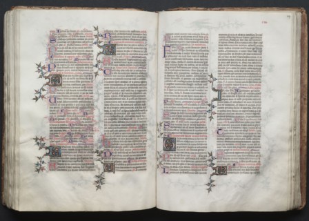 The Gotha Missal:  Fol. 118v, Text, c. 1375. And workshop Master of the Boqueteaux (French). Ink,