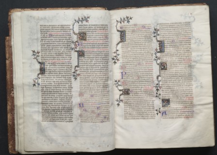 The Gotha Missal:  Fol. 12r, Text , c. 1375. And workshop Master of the Boqueteaux (French). Ink,