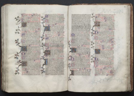 The Gotha Missal:  Fol. 121v, Text, c. 1375. And workshop Master of the Boqueteaux (French). Ink,