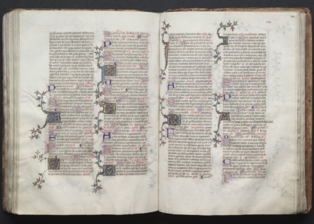 The Gotha Missal:  Fol. 123v, Text, c. 1375. And workshop Master of the Boqueteaux (French). Ink,