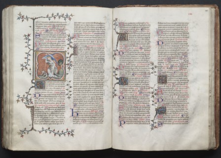 The Gotha Missal:  Fol. 124v, The Archangel Michael, c. 1375. And workshop Master of the Boqueteaux