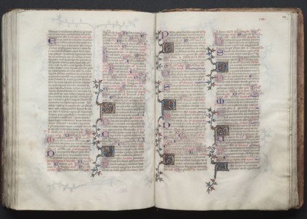 The Gotha Missal:  Fol. 128r, Text, c. 1375. And workshop Master of the Boqueteaux (French). Ink,