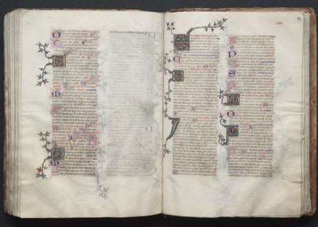 The Gotha Missal:  Fol. 129r, Text, c. 1375. And workshop Master of the Boqueteaux (French). Ink,