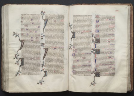 The Gotha Missal:  Fol. 130r, Text, c. 1375. And workshop Master of the Boqueteaux (French). Ink,