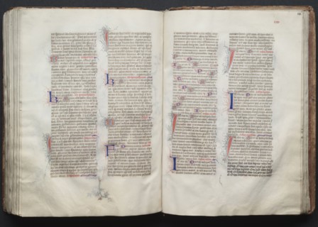 The Gotha Missal:  Fol. 131r, Text, c. 1375. And workshop Master of the Boqueteaux (French). Ink,