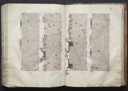 The Gotha Missal:  Fol. 131v, Text, c. 1375. And workshop Master of the Boqueteaux (French). Ink,
