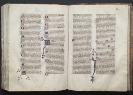 The Gotha Missal:  Fol. 136r, Text, c. 1375. And workshop Master of the Boqueteaux (French). Ink,