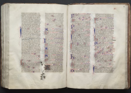 The Gotha Missal:  Fol. 136v, Text, c. 1375. And workshop Master of the Boqueteaux (French). Ink,