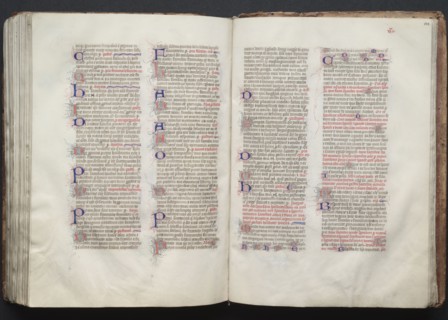The Gotha Missal:  Fol. 141v, Text, c. 1375. And workshop Master of the Boqueteaux (French). Ink,