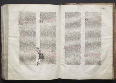 The Gotha Missal:  Fol. 147v, Text, c. 1375. And workshop Master of the Boqueteaux (French). Ink,