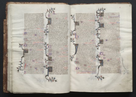 The Gotha Missal:  Fol. 15r, Text , c. 1375. And workshop Master of the Boqueteaux (French). Ink,