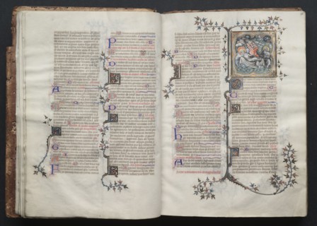 The Gotha Missal:  Fol. 15v, Text, c. 1375. And workshop Master of the Boqueteaux (French). Ink,