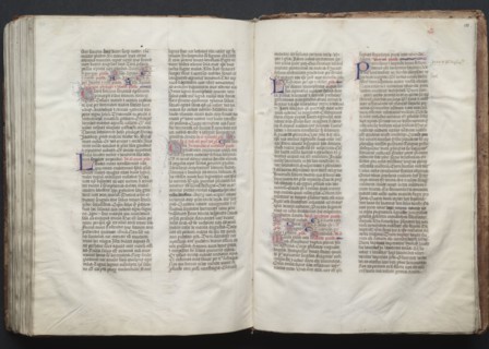 The Gotha Missal:  Fol. 151r, Text, c. 1375. And workshop Master of the Boqueteaux (French). Ink,