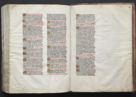 The Gotha Missal:  Fol. 158r, Text, c. 1375. And workshop Master of the Boqueteaux (French). Ink,