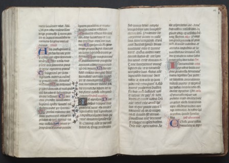 The Gotha Missal:  Fol. 161v, Text, c. 1375. And workshop Master of the Boqueteaux (French). Ink,