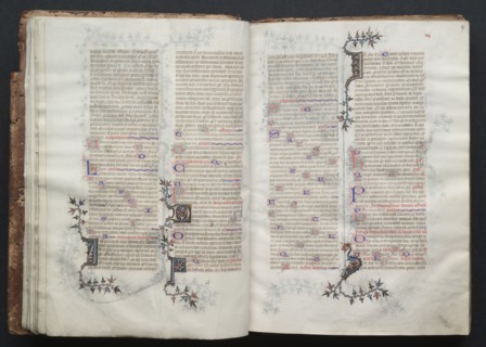 The Gotha Missal:  Fol. 17r, Text, c. 1375. And workshop Master of the Boqueteaux (French). Ink,
