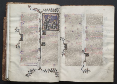 The Gotha Missal:  Fol. 18r, Text, c. 1375. And workshop Master of the Boqueteaux (French). Ink,