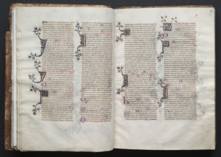 The Gotha Missal:  Fol. 18v, Text, c. 1375. And workshop Master of the Boqueteaux (French). Ink,