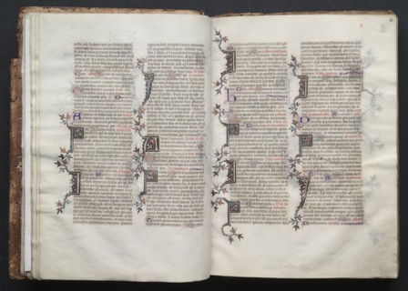 The Gotha Missal:  Fol. 19v, Text, c. 1375. And workshop Master of the Boqueteaux (French). Ink,