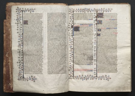The Gotha Missal:  Fol. 2r, Text, c. 1375. And workshop Master of the Boqueteaux (French). Ink,