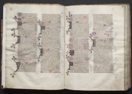 The Gotha Missal:  Fol. 21r, Text, c. 1375. And workshop Master of the Boqueteaux (French). Ink,