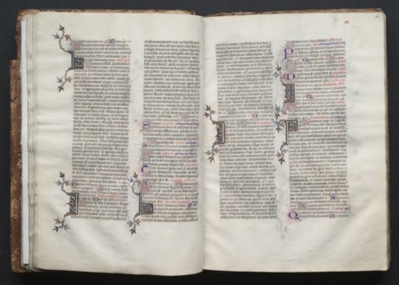 The Gotha Missal:  Fol. 26r, Text, c. 1375. And workshop Master of the Boqueteaux (French). Ink,