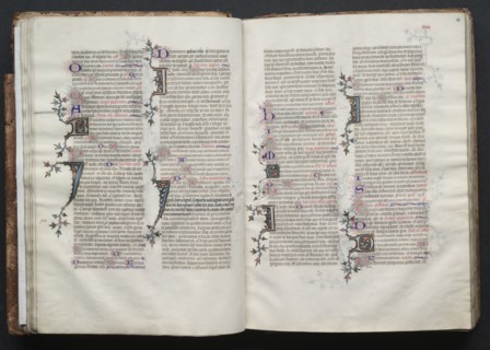 The Gotha Missal:  Fol. 28r, Text, c. 1375. And workshop Master of the Boqueteaux (French). Ink,