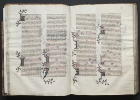 The Gotha Missal:  Fol. 28v, Text, c. 1375. And workshop Master of the Boqueteaux (French). Ink,