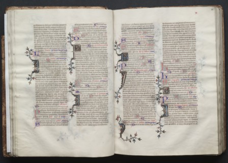 The Gotha Missal:  Fol. 29v, Text, c. 1375. And workshop Master of the Boqueteaux (French). Ink,