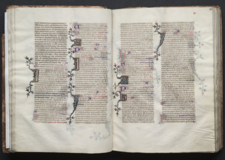 The Gotha Missal:  Fol. 30v, Text, c. 1375. And workshop Master of the Boqueteaux (French). Ink,