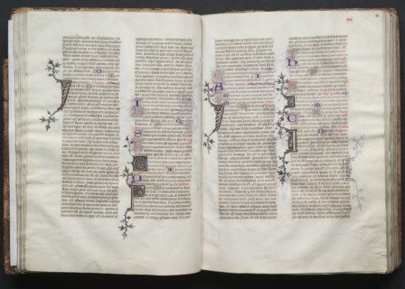 The Gotha Missal:  Fol. 33r, Text, c. 1375. And workshop Master of the Boqueteaux (French). Ink,