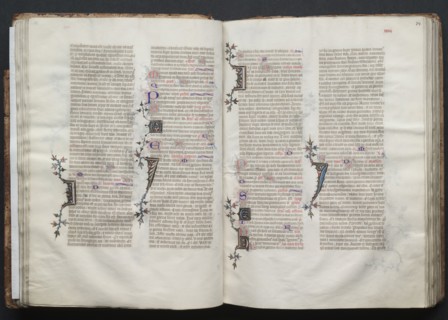 The Gotha Missal:  Fol. 34r, Text, c. 1375. And workshop Master of the Boqueteaux (French). Ink,